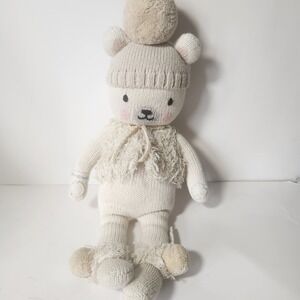 Stella Cuddle + Kind Polar Bear Knit Plush Doll Cream Handmade Peru 13 Inch